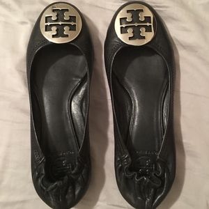 Tory Burch Women's Sz 8.5 Black Leather Reva